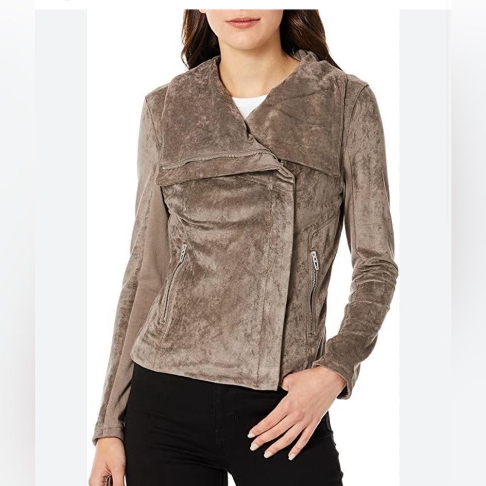 [BLANKNYC] Womens Faux Suede Drape Front Jacket size Small